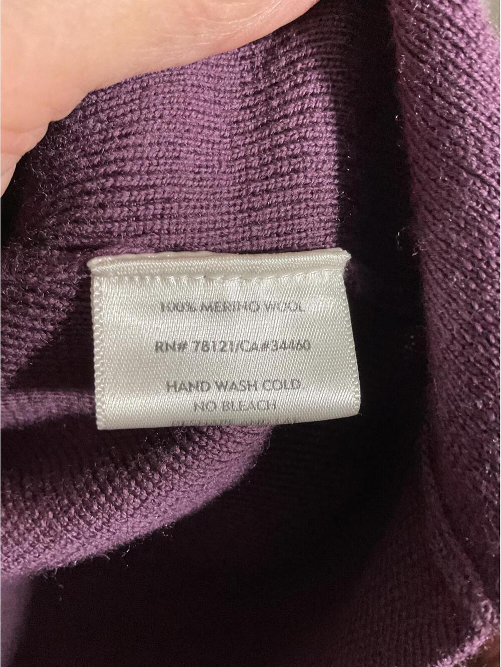 Eileen Fisher Purple Open Front Merino Wool Cardigan Sweater - Women's Large - Picture 6 of 8
